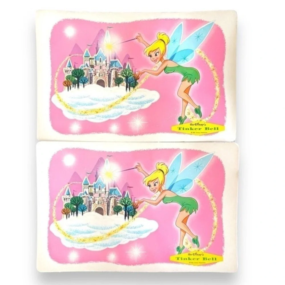 Set of 4 Peter Pan Tinker Bell 17x11 Placemat Walt Disney Castle Vintage 1960s